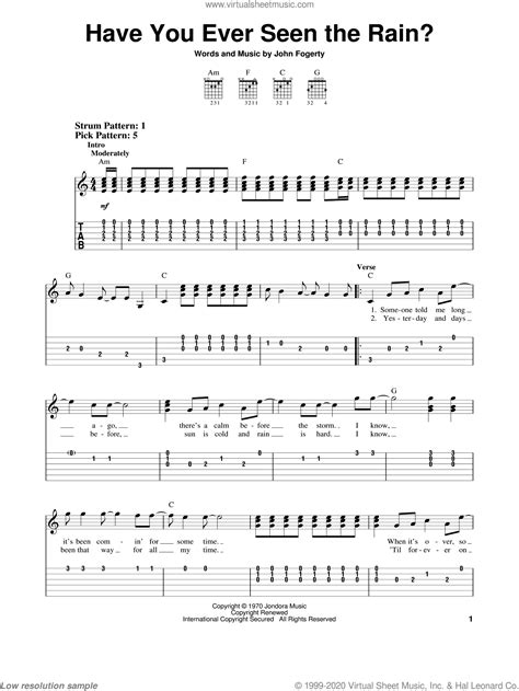 Have You Ever Seen The Rain Guitar Chords