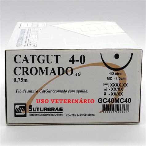 FIO DE SUTURA CATGUT 4 0 AGULHA 4 0 Cm Loja Suturbras 30 Anos