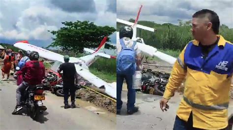 Grave Accidente En Valle Del Cauca Avioneta Cayó Sobre Un Motociclista