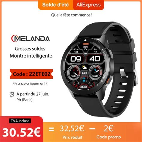 MELANDA montre connectée multi sports pour les hommes écran tactile