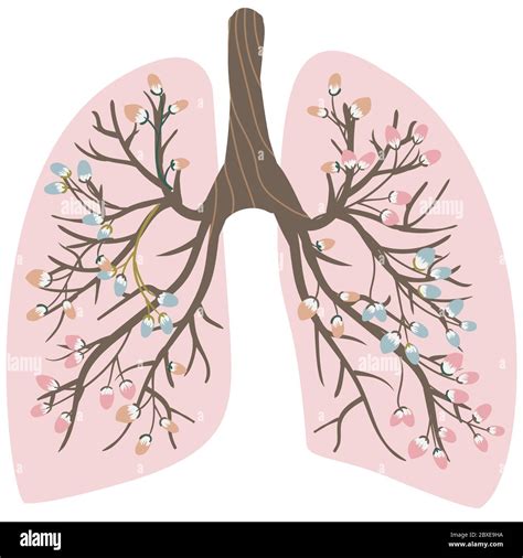 Pulmones humanos florecientes y sanos Día mundial contra la neumonía