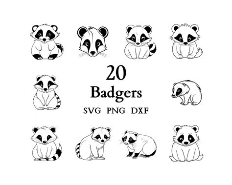 Badger Svg Bundle Badger Svg Cut Files For Cricut And Laser