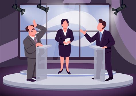 Television Debate Scene Vector Art At Vecteezy