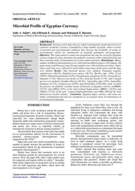 Pdf Egyptian Journal Of Medical Microbiology Microbial Profile Of