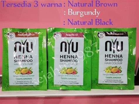 NYU Henna Shampoo Hair Colour Sachet Pewarna Rambut 20 ML