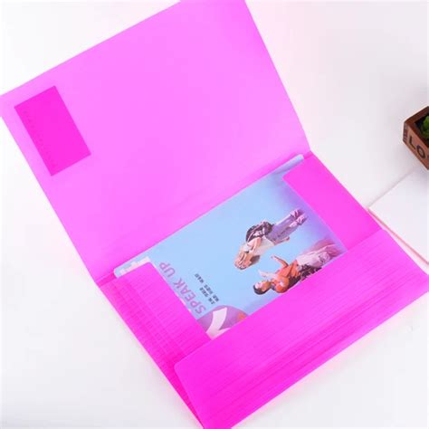 Office Pp Color Transparent A4 Elastic Band Fixed File Folder With