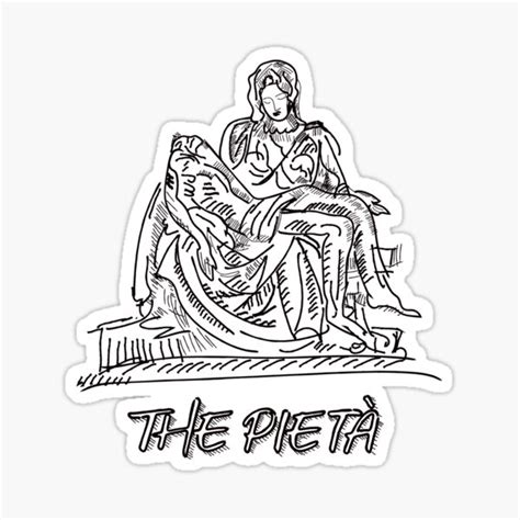 "Sketch inspiration from pieta Michelangelo" Sticker for Sale by kartickdutta101 | Redbubble