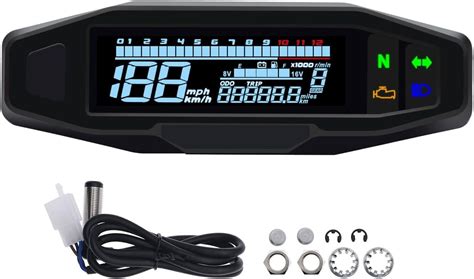 KAOLALI Medidor de velocímetro digital para motocicleta RPM LCD