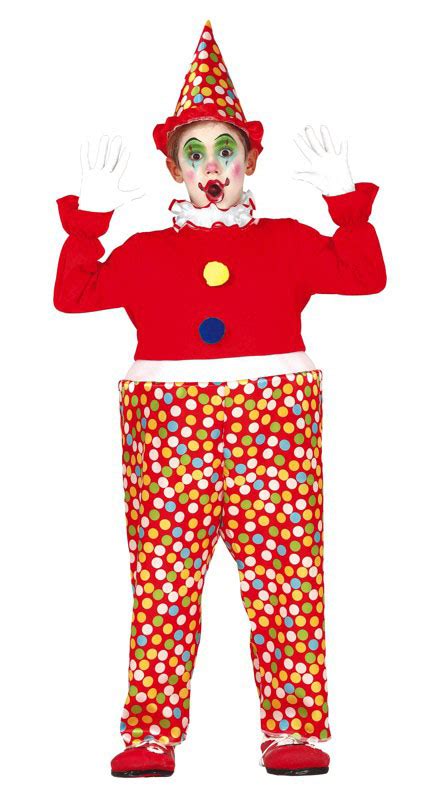 buntes Clown Kostüm für Kinder mit Hut FaschingShop24