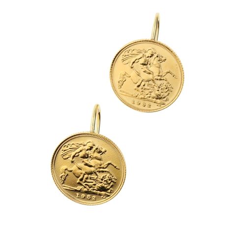 1982 Gold Half Sovereign Earrings 90g Miltons Diamonds