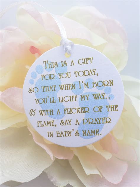 Baby Shower Candle Tags Say A Prayer In Babys Name Baby Etsy