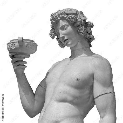 Ancient Statue Of Dionysus Isolated On A White Background Dionysus Is