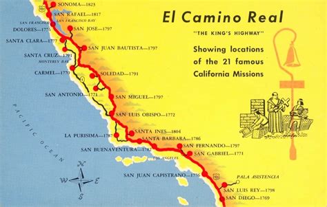 A Trail Map Of Some Of The Amazing Spanish Missions Across - California ...