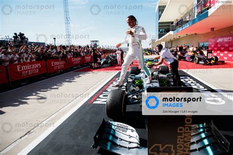 Lewis Hamilton Mercedes Amg F1 2nd Position Celebrates In Parc Ferme After Securing His Sixth