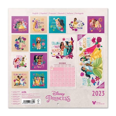 Disney Prinses Kalender 2023 Tekenfilm Formaat 30x30cm