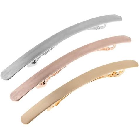 3pcs Grande Pince à Cheveux En Métal Maigre Longue Barrette Française