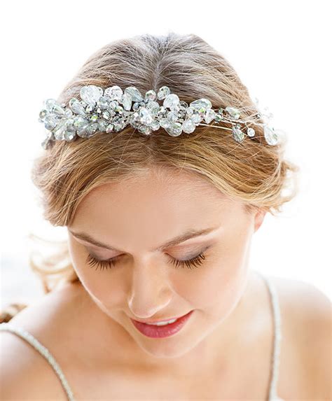 Silver Crystal Bridal Headband Hair Accessories Nyc Handmade Bridal