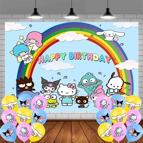 San Rio Birthday Party Backdrop Decoration Hello Kittty Cinnamo Roll