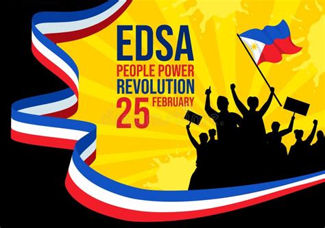 Edsa People Power Revolution Anniversary Of Philippine Vector