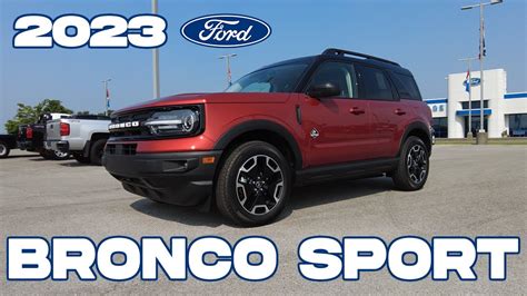 Review 2023 Ford Bronco Sport Outer Banks Hot Pepper Red Walk Around Youtube