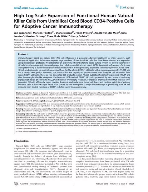 Pdf High Log Scale Expansion Of Functional Human Natural Killer Cells