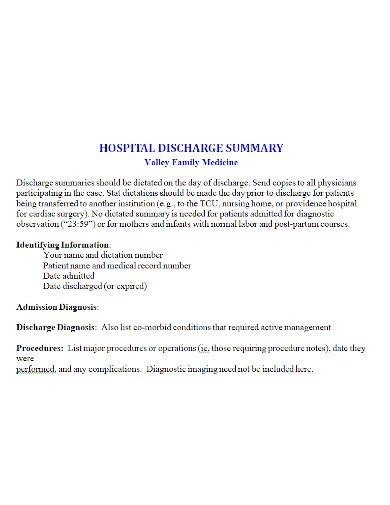 Patient Discharge Letter From Hospital