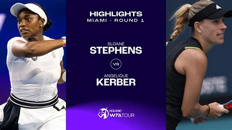 Sloane Stephens Vs Angelique Kerber 2024 Miami Round 1 WTA Match