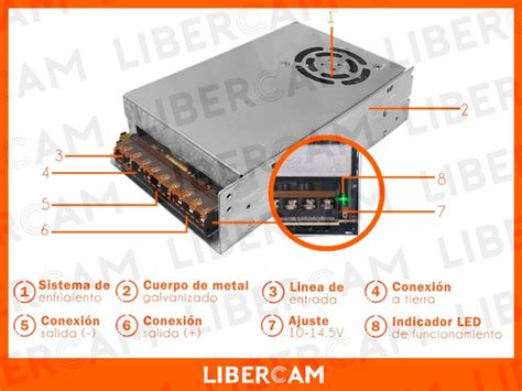 Fuente Switching 12v 20a 20amp Tira De Leds Camara Cctv Segu LIBERCAM