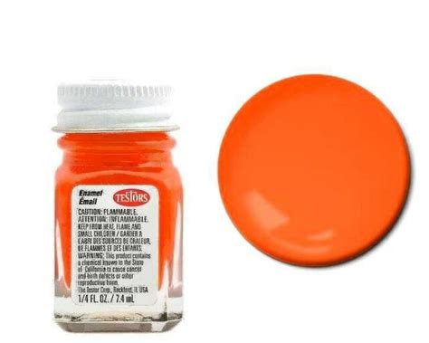 Testors Tt Orange Fluorescent Enamel Paint Oz Bottle Ebay