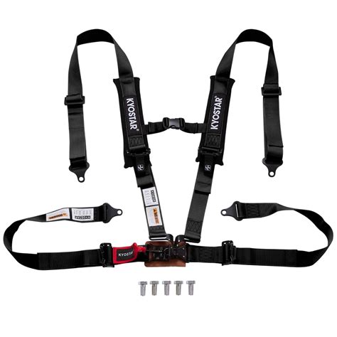 Kyostar 2 4 Point Nylon Racing Safety Harness Shoulder Pads Seat Belt Black Ebay