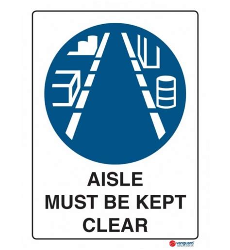 Acm Mandatory Sign Aisle Must Be Kept Clear Vanguard Nz