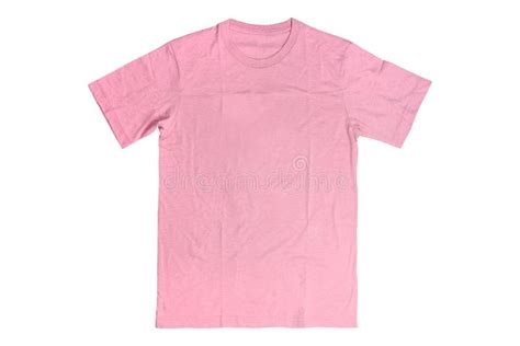 Pink Pastel T Shirt On White Background Isolated Pastel T Shirt Stock