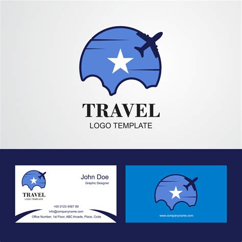 Travel Somalia Flag Logo and Visiting Card Design 14316417 Vector Art