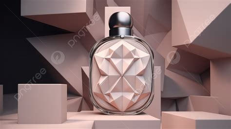 Perfume Bottle In Stunning Geometric Surroundings A D Rendering