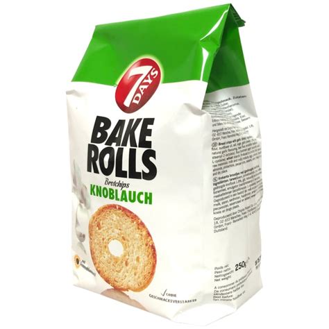 7days Bake Rolls Knoblauch Brotchips 1er Pack 1x250g Beutel