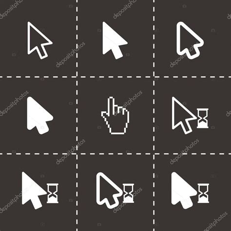 Vector Black Cursor Icon Set Stock Vector Annexs 58024351