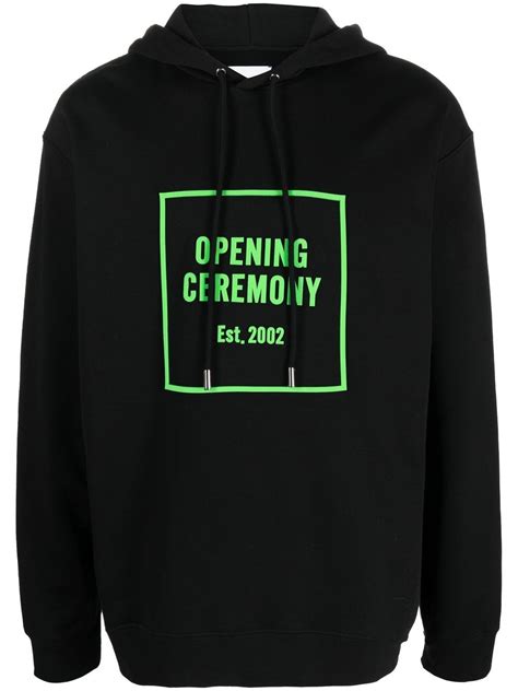 Opening Ceremony Logo Print Hoodie Black Farfetch Uk