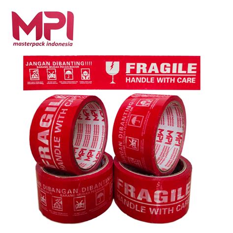 Jual Lakban Fragile Merah Handle With Care Yard Jangan Dibanting Mpi