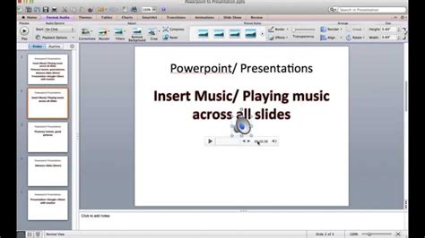 Powerpoint How To Insert Music Play Music Across All Slides Youtube