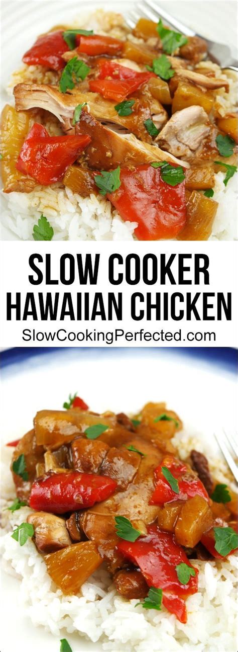 Sweet N Sticky Slow Cooker Hawaiian Chicken Recipe Chicken Slow Cooker Recipes Hawaiian