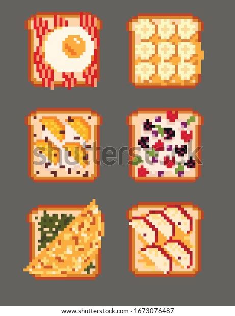 Vector Pixel Art Food Ikons Pack Stock Vector Royalty Free 1673076487