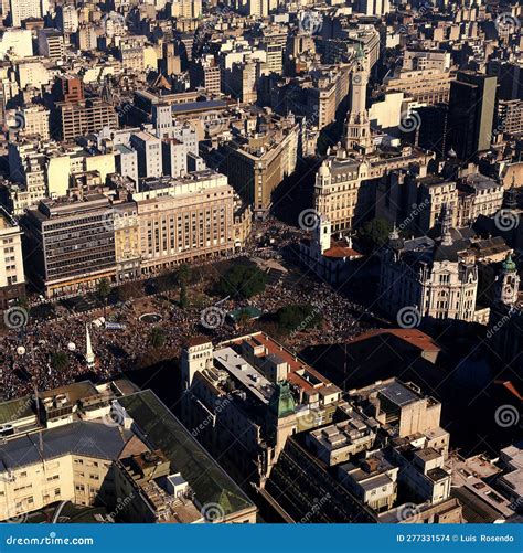 Aerial View Of Plaza De Mayo Buenos Aires Argentina Political