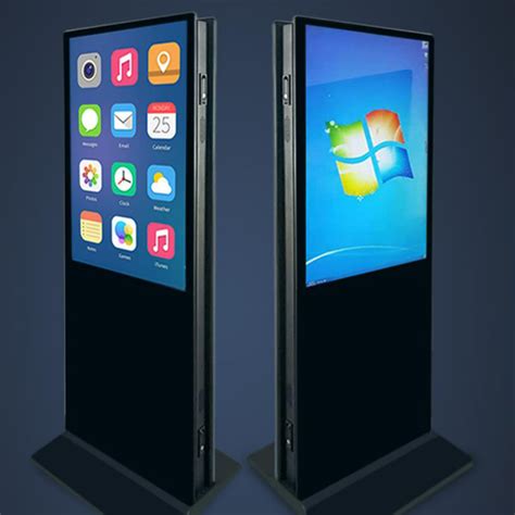 Indoor Interactive Kiosk Lcd Signage Totem Floor Stand Touch Screen