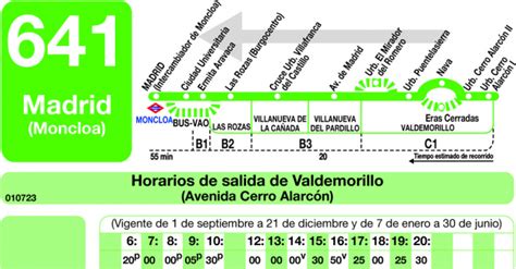 Horarios De Autobús 641 Madrid Moncloa Valdemorillo