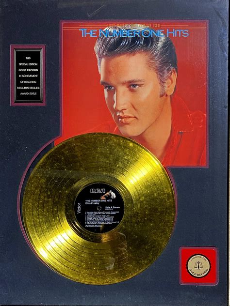 Lot Elvis Presley The Number One Hits Special Edition Gold Record Commemorating The