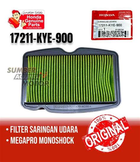 FILTER SARINGAN UDARA HONDA MEGAPRO MONOSHOCK ORIGINAL AHM 17211 KYE