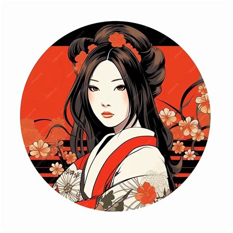 Premium Ai Image Anime Kimono Girl Vector Design For T Shirt Clipping