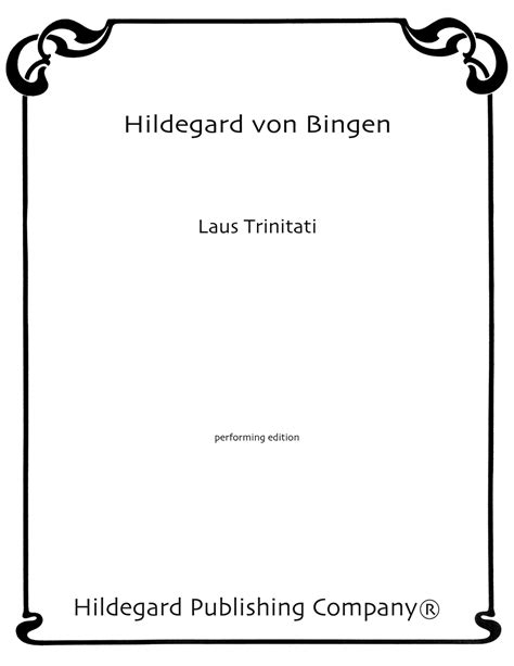 Laus Trinitati Hildegard Von Bingen Hildegard Publishing Company