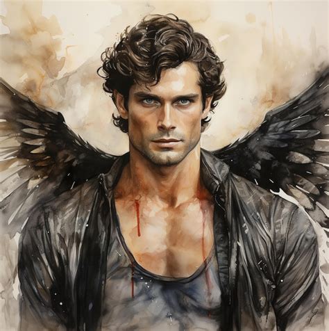 Premium AI Image | A drawing of a man with wings and wings.