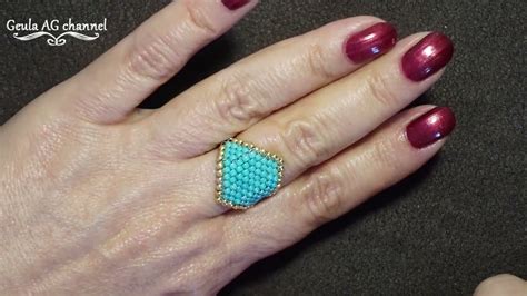 How To Make Beaded Ring Using Brick Stitch Technique Beginners Tutorialdiy Ring Making Youtube